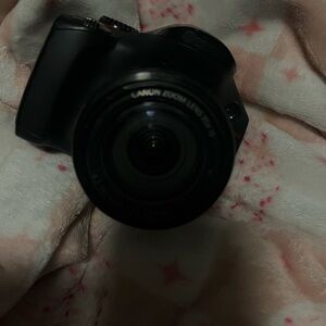 Canon Black Digital Camera with Wide-Angle Lens